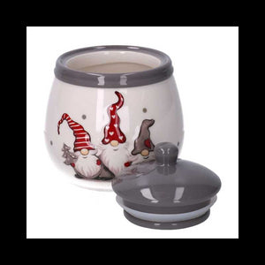 Barattolo ceramica con gnomi cm ø11h25