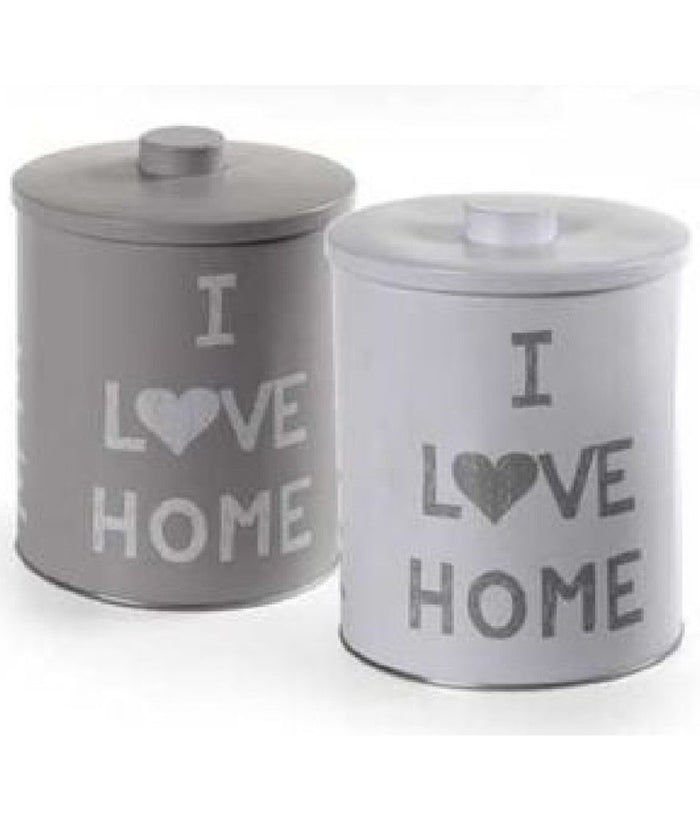 Barattolo Contenitore In Latta Cucina Tonda Assortiti I Love Home 14x18cm 710506         