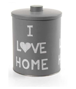Barattolo Contenitore In Latta Cucina Tonda Assortiti I Love Home 14x18cm 710506         