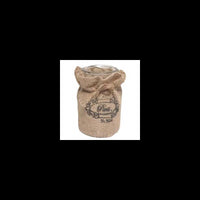 Barattolo vetro con juta tondo cmø10,5h19