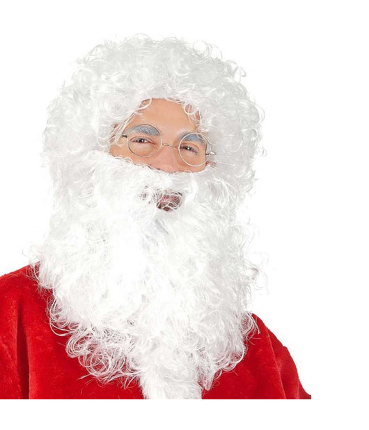Barba Con Parrucca Bianca Babbo Natale Per Vestito Santa Claus Taglia Unica         