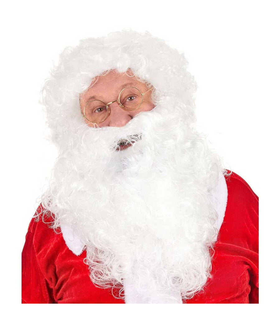 Barba Con Parrucca Bianca Babbo Natale Per Vestito Santa Claus Taglia Unica         