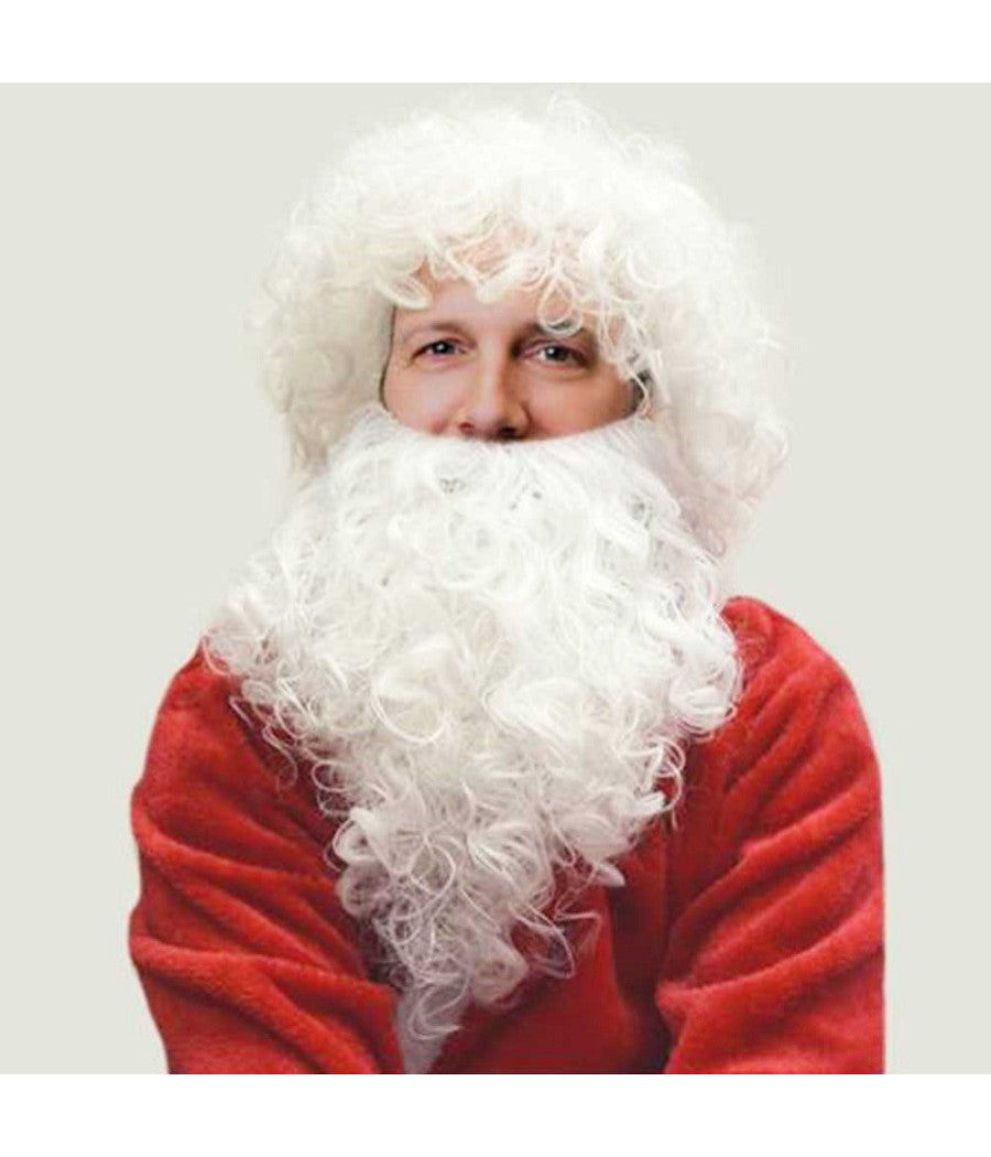 Barba Con Parrucca Bianca Babbo Natale Per Vestito Santa Claus Taglia Unica         