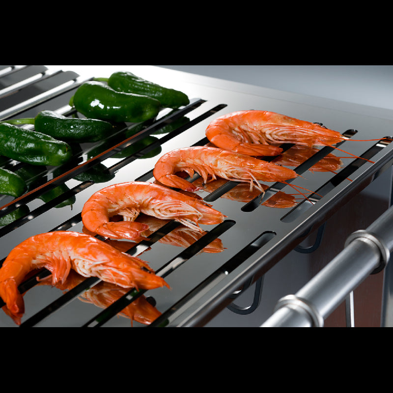 Barbecue a carbone con ruote, Struttura e Griglia in Acciaio Inox, 59 x 40,50 x 82 cm. CLOVER