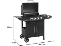 Barbecue a gas "Feria 5" - 5 fornelli di cui 1 laterale - 14,5 kW - Nero
