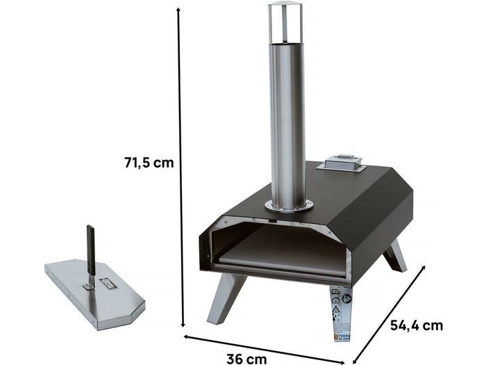 Forno per pizza a pellet "Master" - 36 x 54,4 x 71,5 cm