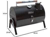 Barbecue a carbonella portatile "Captain" - 42 x 27 x 43 cm - Nero