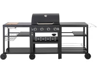 Barbecue a gas da cucina da esterno - 12 kW - 4 fuochi - Nero