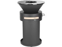 Braciere plancha per barbecue a carbonella e legna "Cesar" - 49 x 49 x 92 cm - Nero