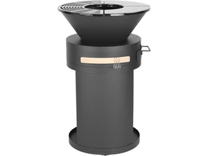 Braciere plancha per barbecue a carbonella e legna "Cesar" - 49 x 49 x 92 cm - Nero