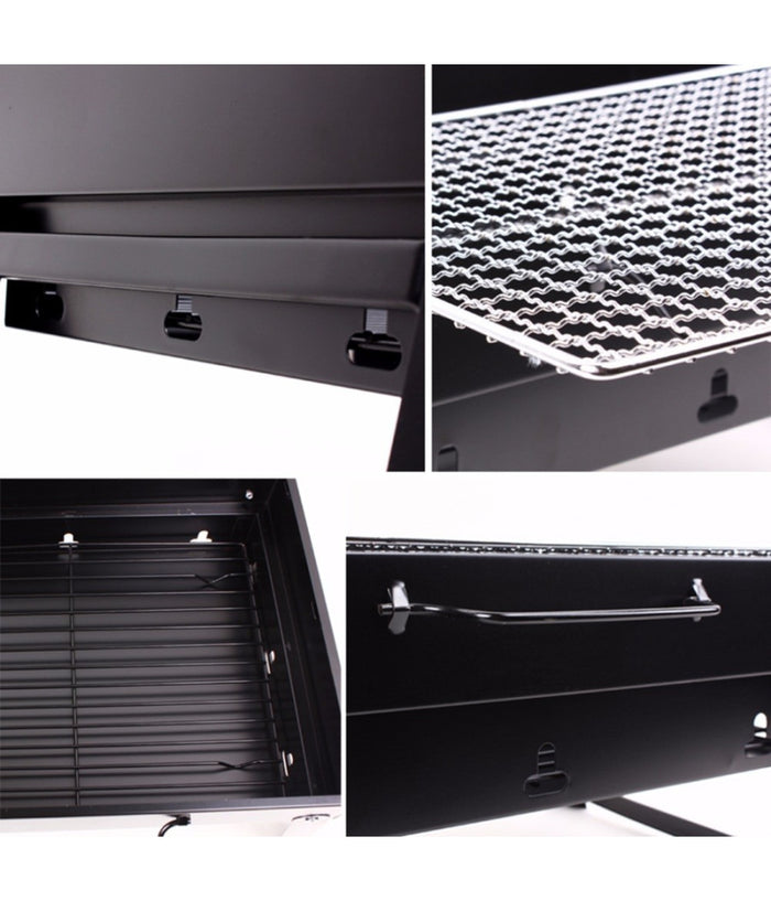 Barbecue Portatile A Carbonella Per Grigliate Carne Pesce Verdure 20x35x27 Cm         
