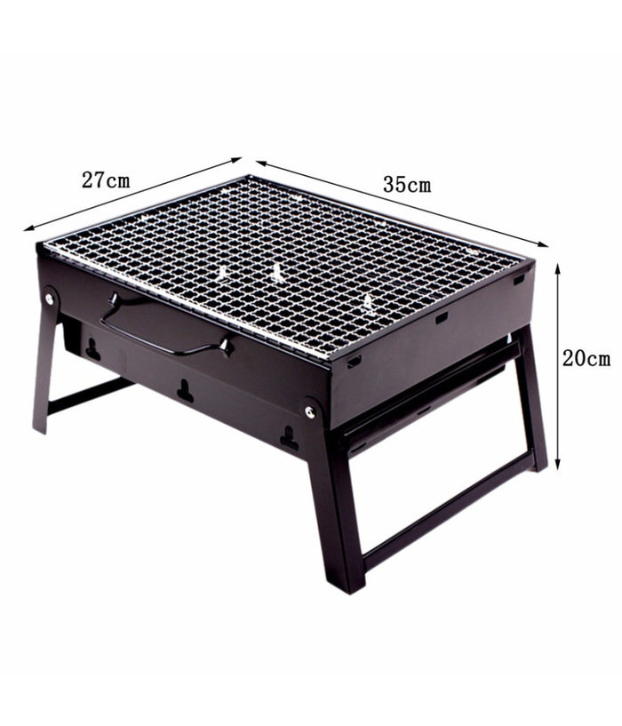 Barbecue Portatile A Carbonella Per Grigliate Carne Pesce Verdure 20x35x27 Cm         