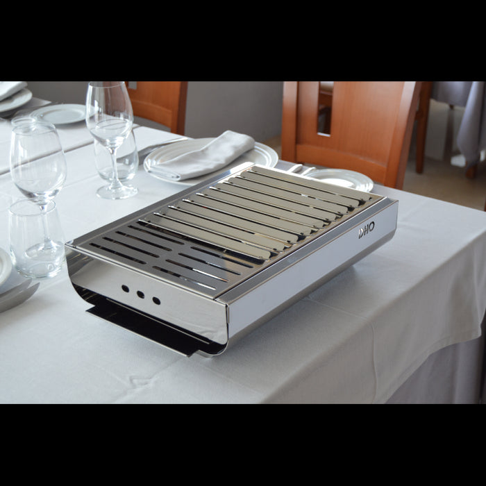 Barbecue portatile in acciaio inox TRENDY, compatto ed elegante – 44 x 29,5 x 12 cm