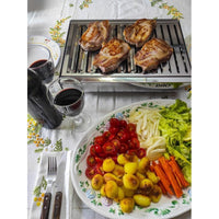 Barbecue portatile in acciaio inox TRENDY, compatto ed elegante – 44 x 29,5 x 12 cm