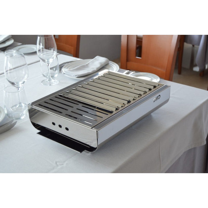 Barbecue portatile in acciaio inox TRENDY, compatto ed elegante – 44 x 29,5 x 12 cm
