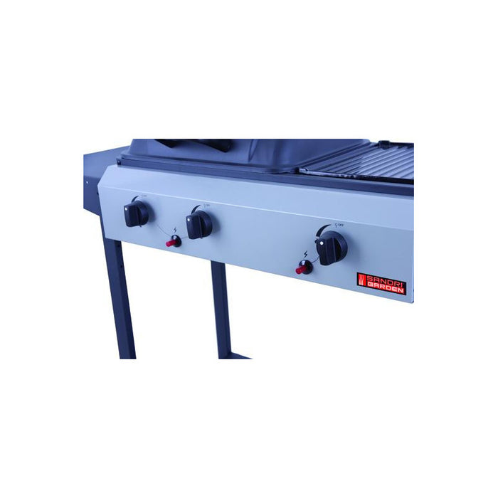 Barbecue Sandrigarden gas America, 2 fuochi 1 piastra, 7,5 kw