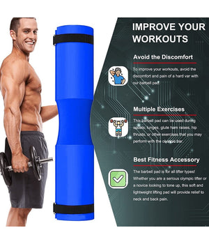 Barbell Squat Pad Cuscino Bilanciere Collo Per Sollevamento Pesi Squat 45x10 Cm  Blu       
