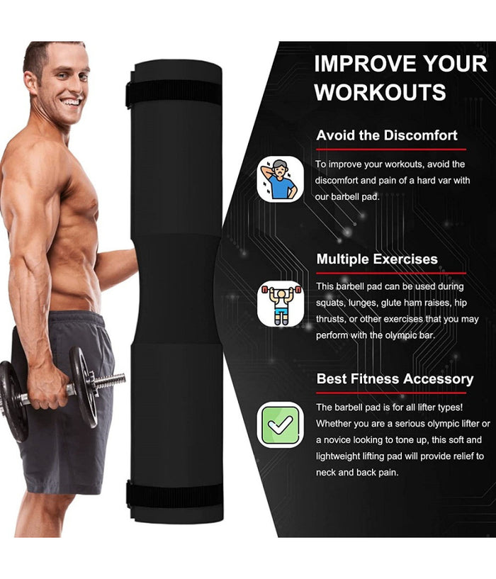 Barbell Squat Pad Cuscino Bilanciere Collo Per Sollevamento Pesi Squat 45x10 Cm         