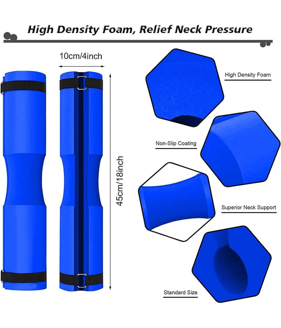 Barbell Squat Pad Cuscino Bilanciere Collo Per Sollevamento Pesi Squat 45x10 Cm  Blu       