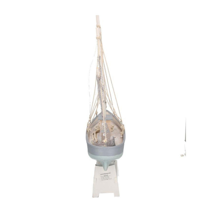 Barca legno con led cm 43xh62x14