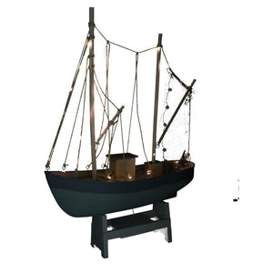 Barca legno con led cm 43xh62x14