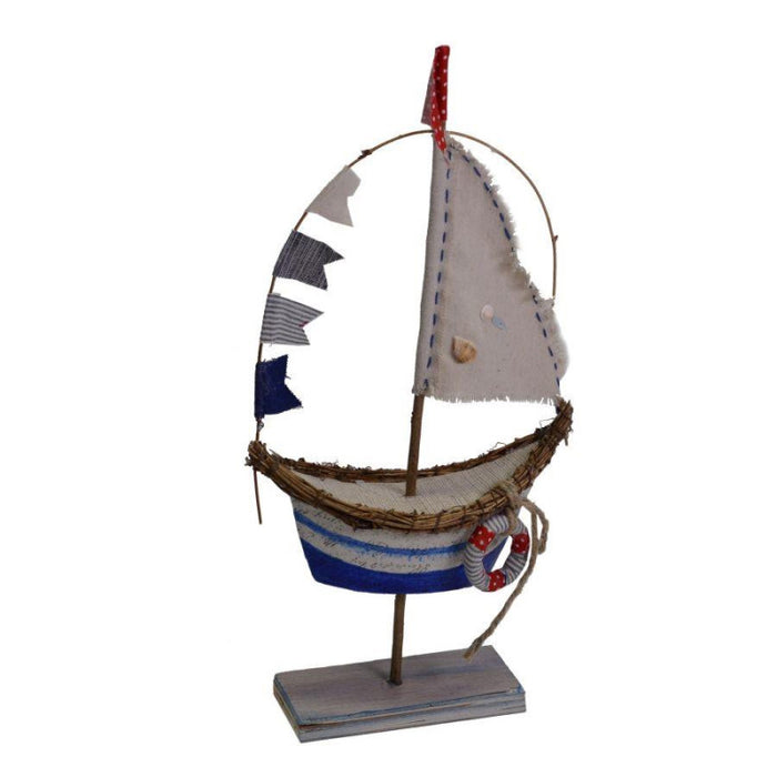 Barca legno e tessuto cm 22x22h45