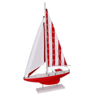 Barca legno naturale e rosso cm 25,5x4,5h45,5