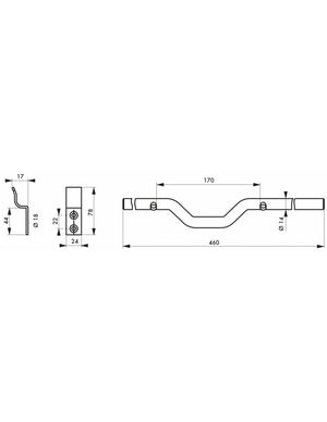 Barra di sicurezza per porta, portone e finestra, acciaio zincato tropicalizzato, Ø 14x460mm  - THIRARD