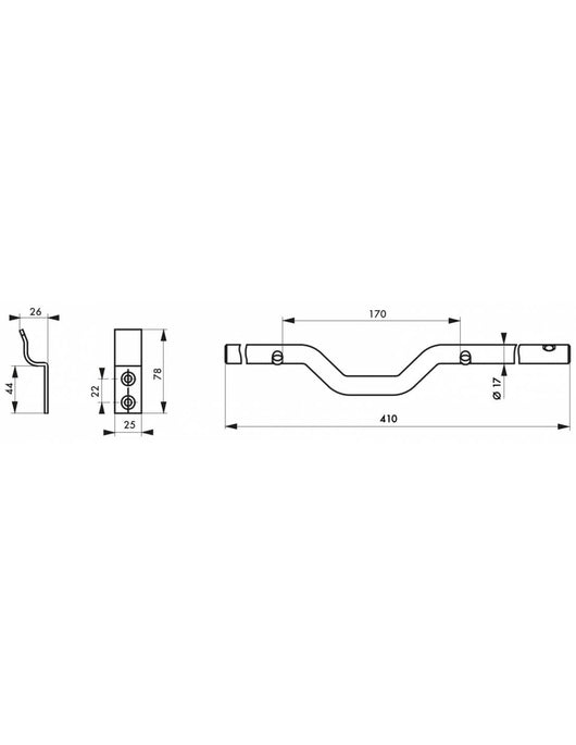 Barra di sicurezza per porta, portone e finestra, acciaio zincato, Ø 18x460mm  - THIRARD