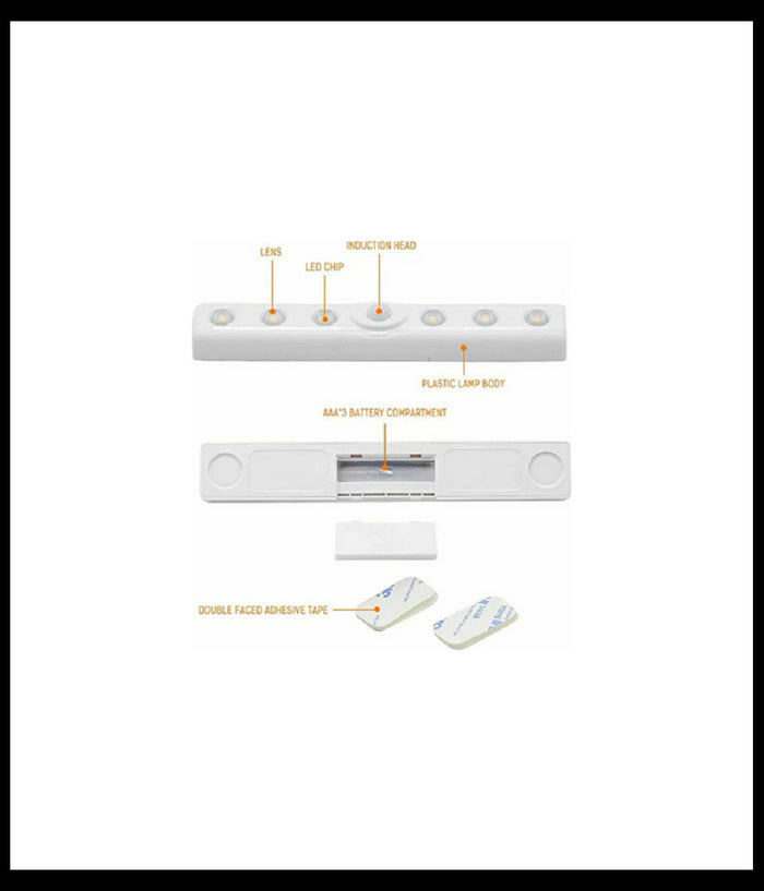 Trade Shop - Barra Led Con Sensore Di Movimento Per Corridoio Armadi Cassetti A Batterie 8010 -
