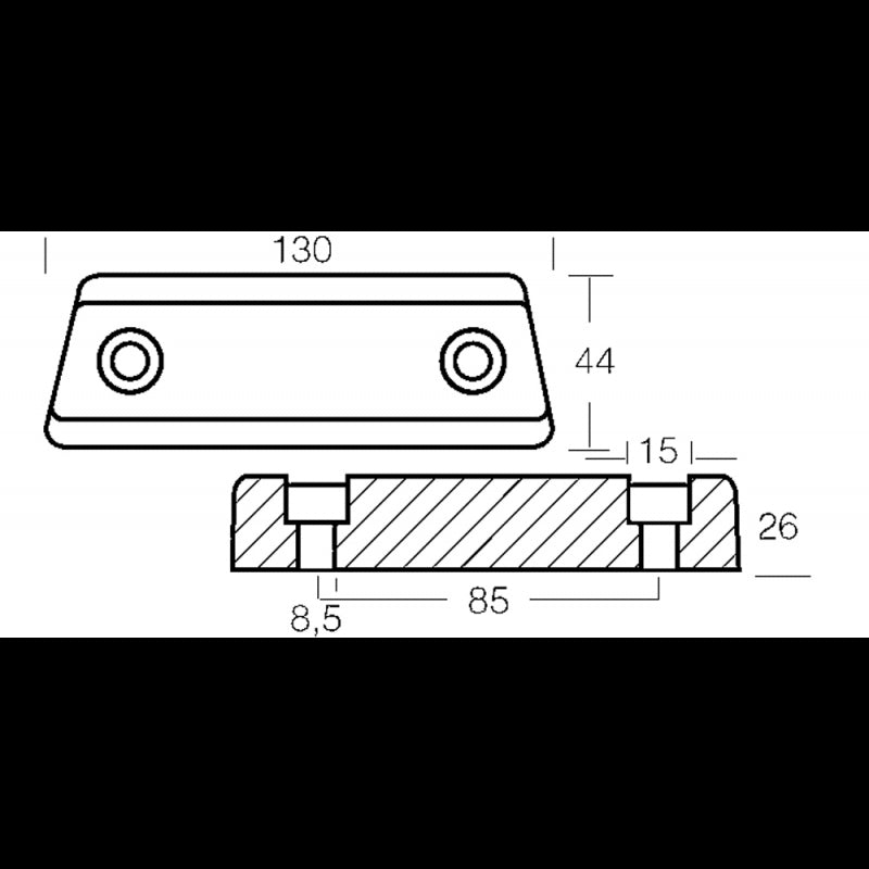 BARRA UNIVERSALE DUO PROP ALLUMINIO