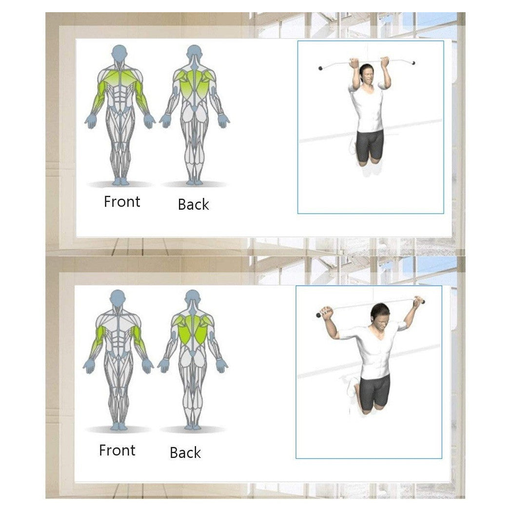 Trade Shop - Barra Per Trazioni Porta Regolabile Fino A 1,5 Mt Palestra Fitness Allenamento -