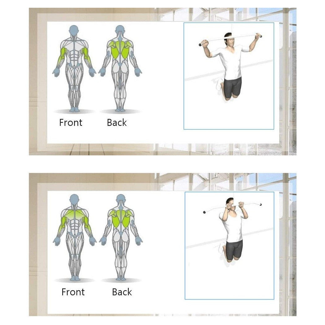 Trade Shop - Barra Per Trazioni Porta Regolabile Fino A 1,5 Mt Palestra Fitness Allenamento -