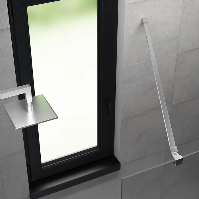 Barra stabilizzatrice walk-in orientabile acciaio cromato per vetri 8mm