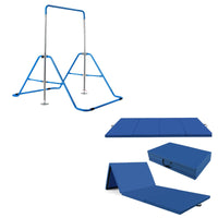 Barra allenamento bambini e tappetino pieghevole, Barra pieghevole triangolare e tappetino pieghevole maniglie-Ginnastica yoga e danza