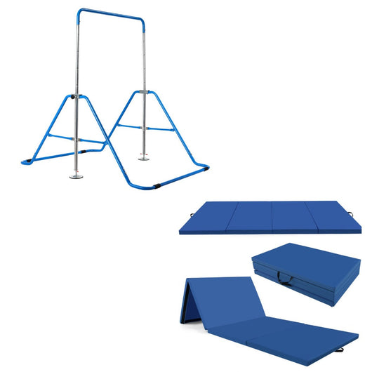 Barra allenamento bambini e tappetino pieghevole, Barra pieghevole triangolare e tappetino pieghevole maniglie-Ginnastica yoga e danza