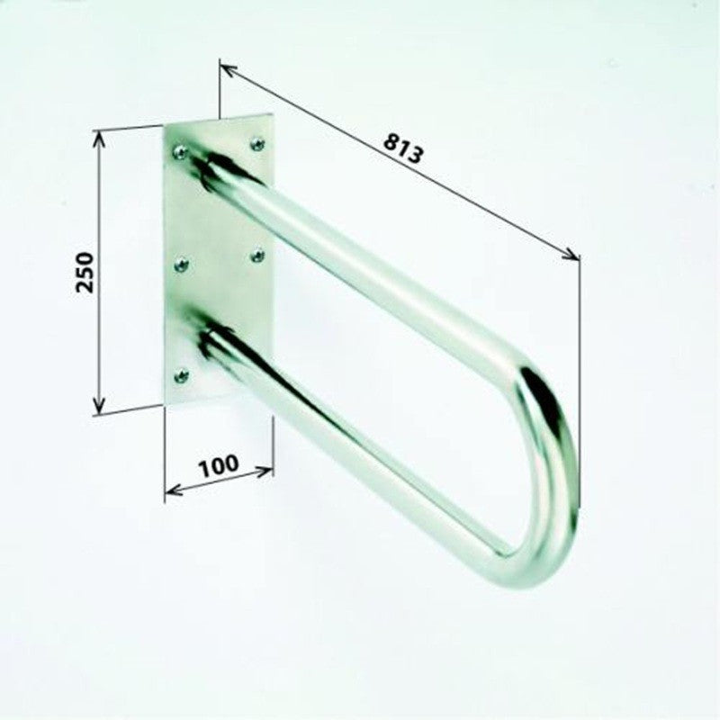 Maniglione a forma di U HELP 813 in acciaio satinato 82,9x25x10cm