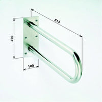 Maniglione a forma di U HELP 813 in acciaio satinato 82,9x25x10cm