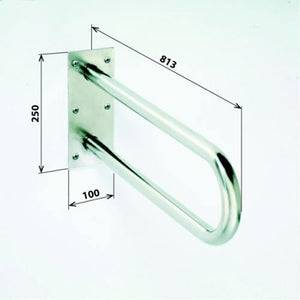 Maniglione a forma di U HELP 813 in acciaio satinato 82,9x25x10cm