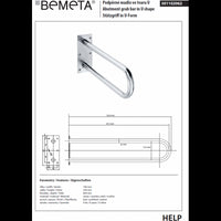 Maniglione a forma di U HELP 813 in acciaio satinato 82,9x25x10cm