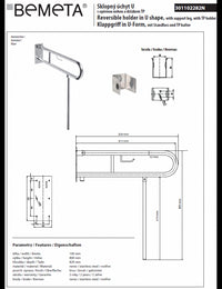 Maniglione di sollevamento a forma di U + gamba di supporto HELP con porta carta igienica