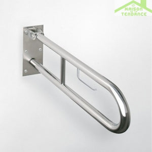 Maniglione U HELP 813 in acciaio satinato e supp. carta igienica 82,9 cm