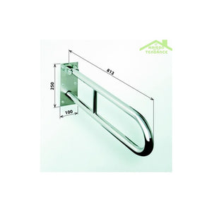 Maniglione U HELP 813 in bianco & supp. carta igienica 10x25x82,9cm