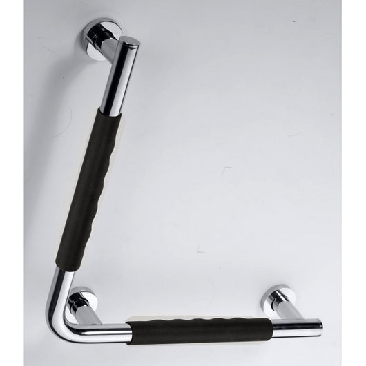 Maniglione ad Angolo Dritto OMEGA in Acciaio Inox e Caucciù Nero 42x8x42 cm