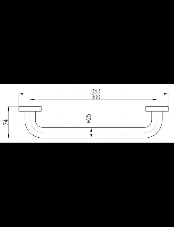 Maniglione doccia COLORADO in ottone cromato 35,3 cm