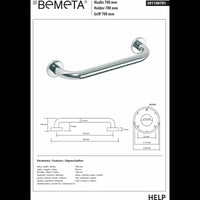 HELP 700 Maniglione per doccia in acciaio inox 78x8x10,6 cm