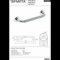 HELP 500 Maniglione per doccia in acciaio inox 58x8x10,6 cm