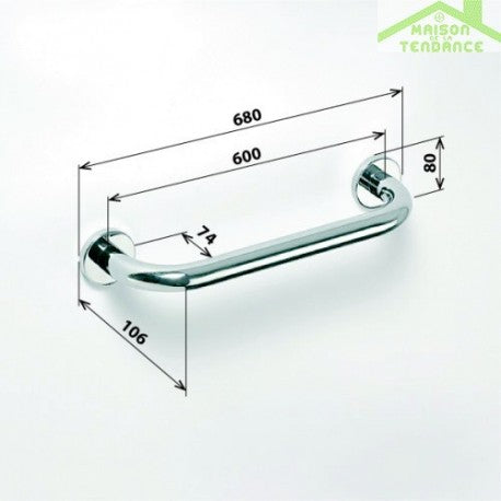 Maniglione doccia HELP 600 bianco 68x8x10,6cm