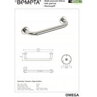 Maniglione doccia OMEGA ottone cromato 50,5x5x7,5cm