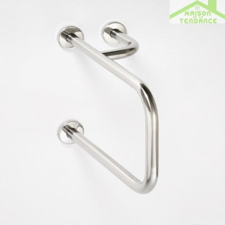 Maniglione + portasciugamani con rinforzo dritto HELP acciaio spazzolato 51,6 cm